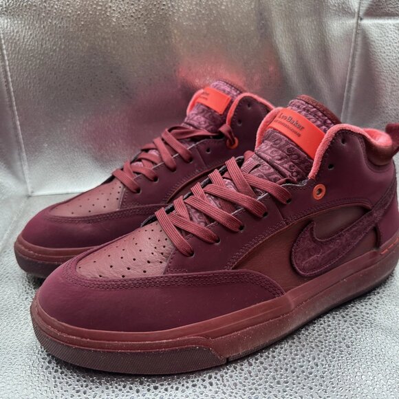 Size - 9‎ Nike React Leo SB Red Mens Low Top Skateboarding Sneaker FQ7639-600 - Picture 6 of 10